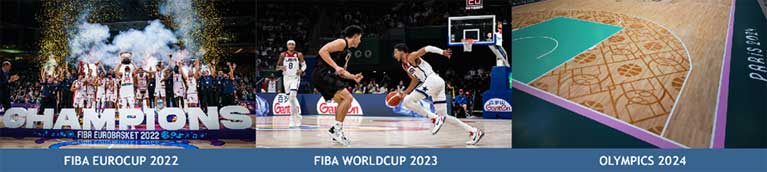 Past world class basketball events using Junckers floors 